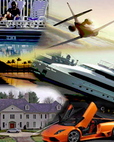 A Collage of  Plane, Vacation, Beach, Boat, House, and Car. Charlotte, NC